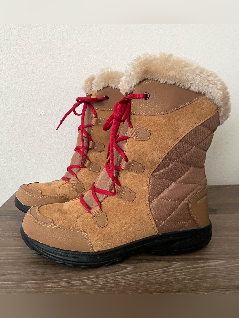 Columbia Womens Ice Maiden II Waterproof Snow Boots Elk Brown Size 10